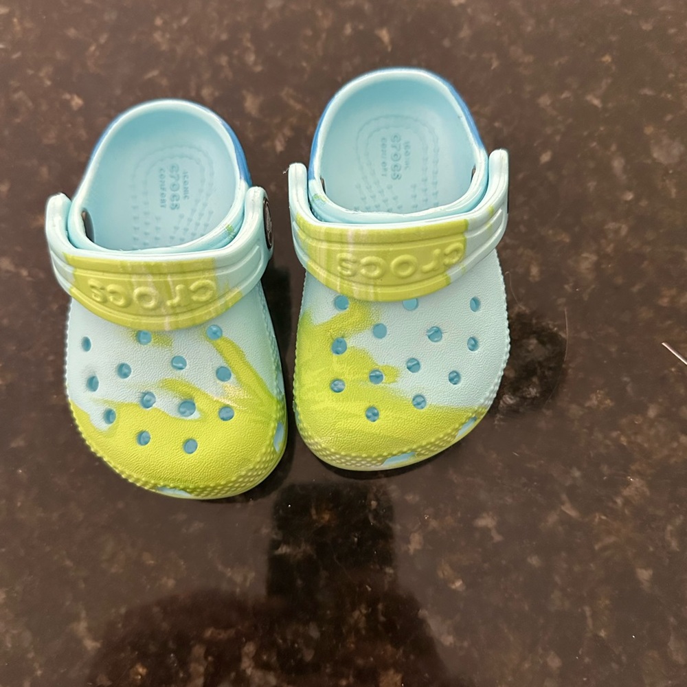 Green Blue Crocs